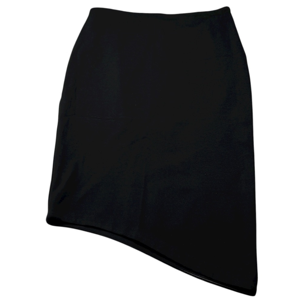 Willi Smith Women’s Black Asymmetrical Pencil Skirt Sz‎ 8 Stretch Midi Office